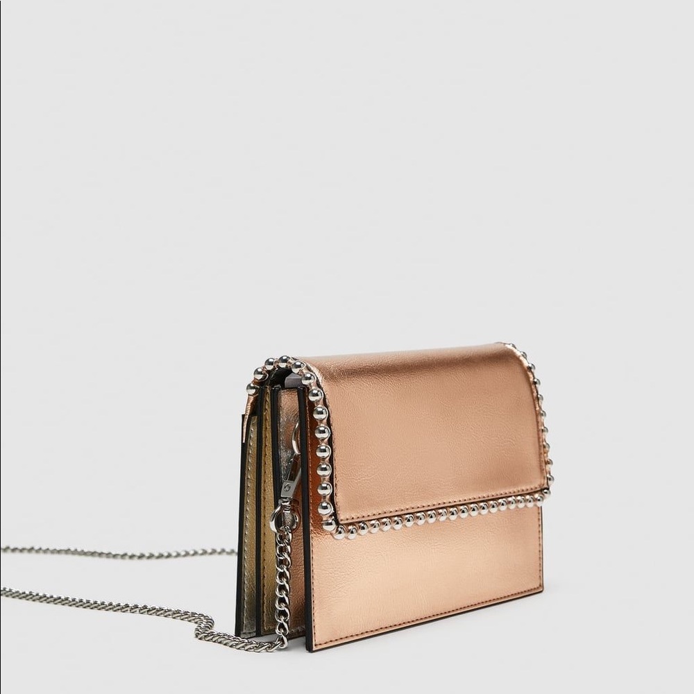 Zara Crossbody Purse with Metal Details NWOT